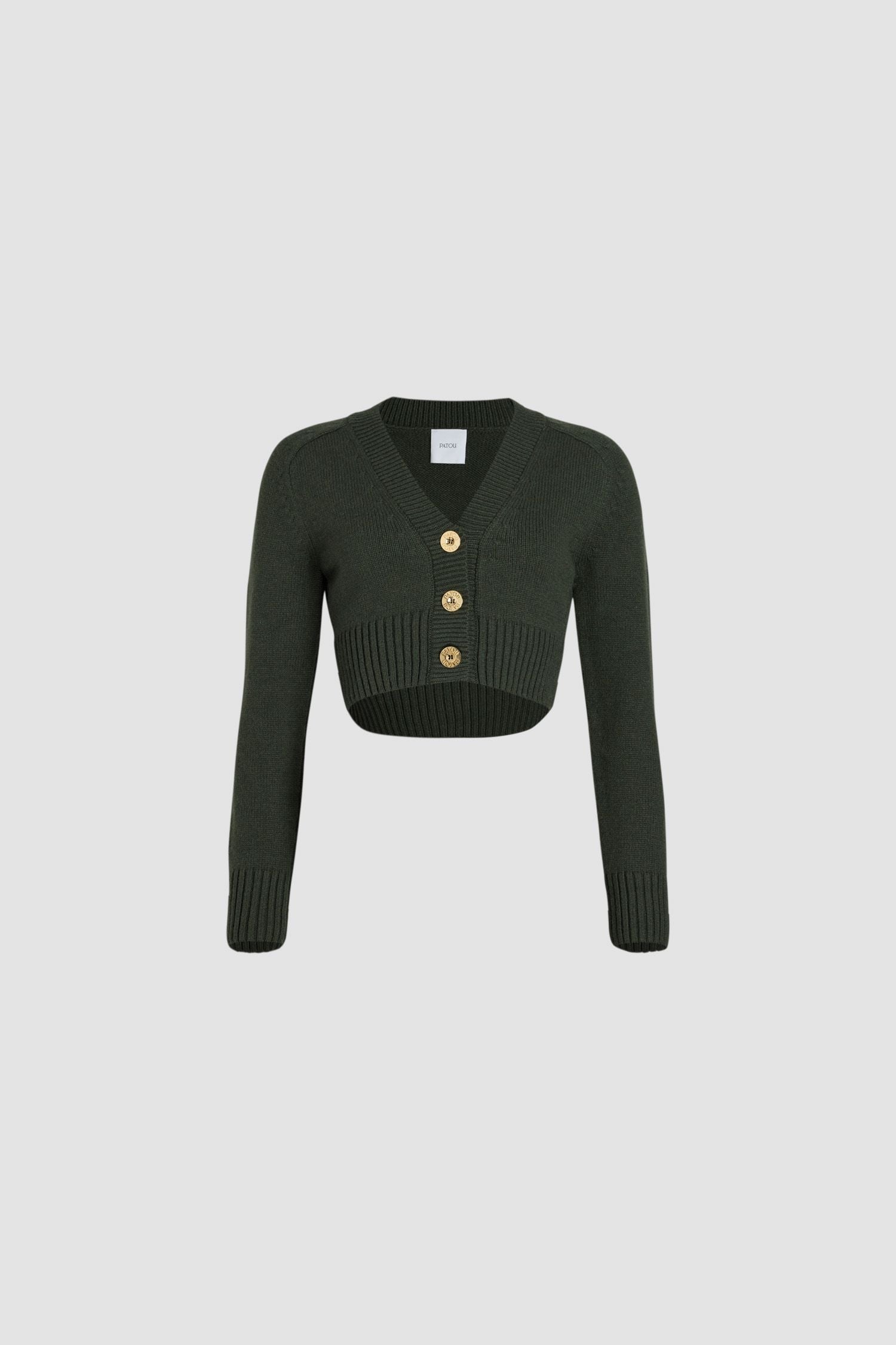 Cardigan court en laine et cachemire éco-responsable - Vert Bouteille