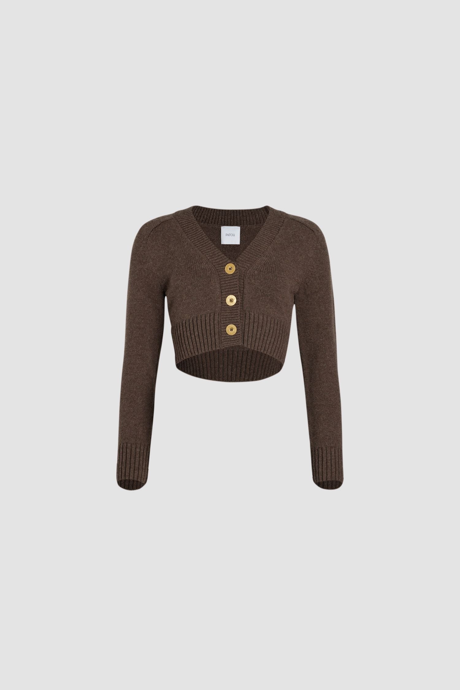 Cardigan court en laine et cachemire éco-responsable - Marron