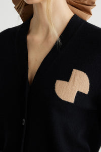 Cardigan JP en laine et cachemire éco-responsable - Noir