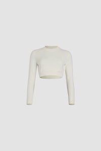 Pull court en laine et cachemire éco-responsable - Blanc