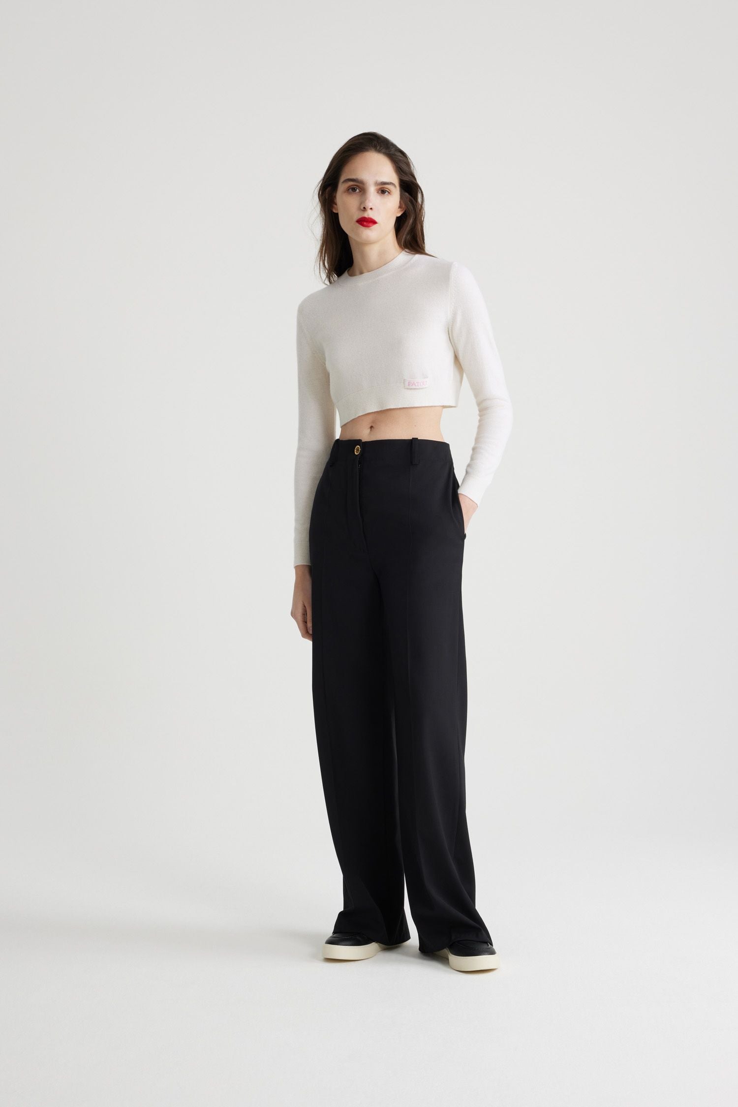 Pull court en laine et cachemire éco-responsable - Blanc
