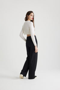 Pull court en laine et cachemire éco-responsable - Blanc