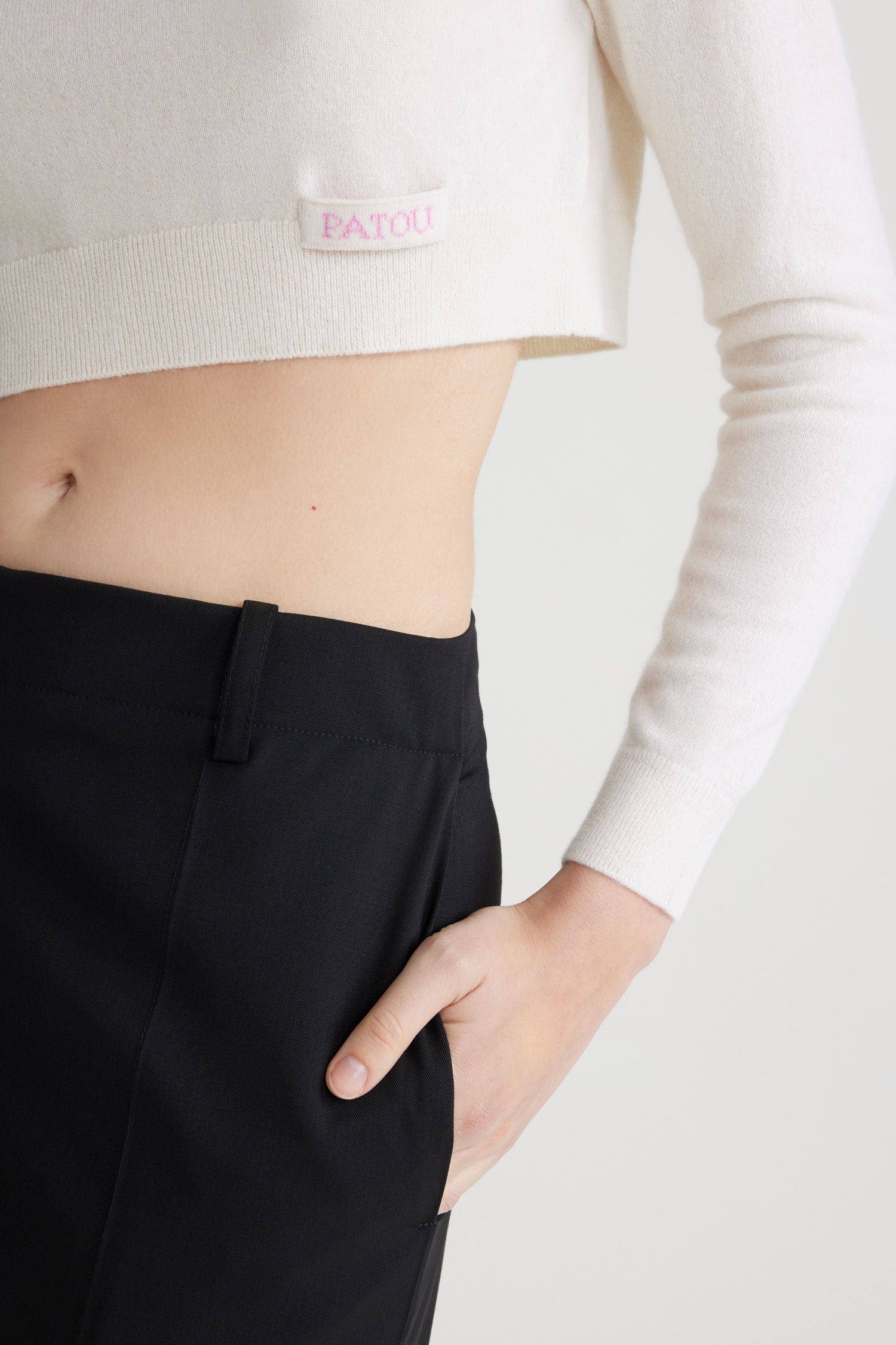 Pull court en laine et cachemire éco-responsable - Blanc