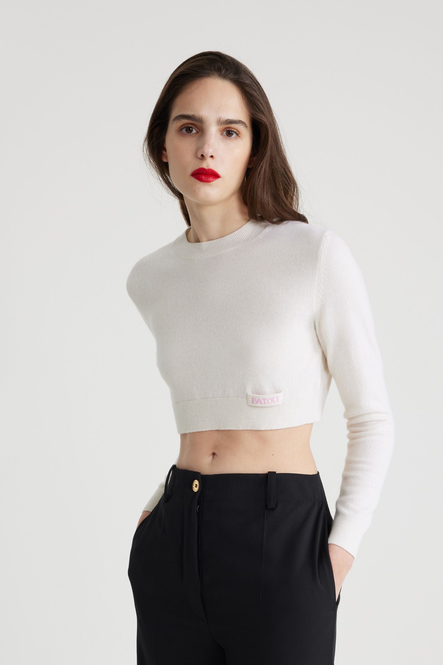 Pull court en laine et cachemire éco-responsable - Blanc