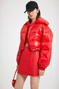 Doudoune courte en polyamide éco-responsable - Rouge