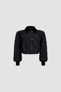 Bomber matelassé court en nylon recyclé - Noir
