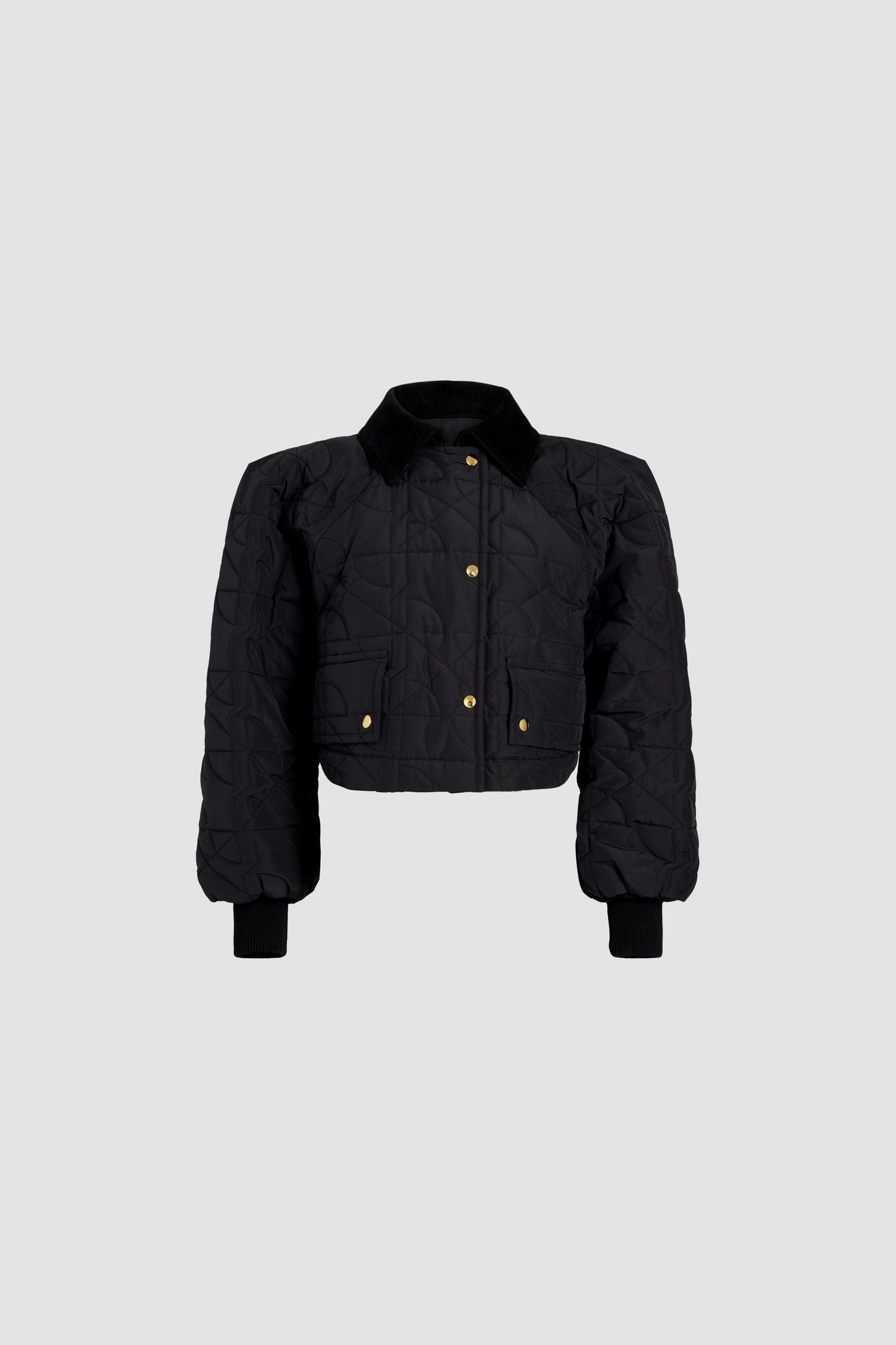Bomber matelassé court en nylon recyclé - Noir