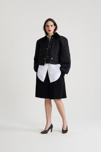 Bomber matelassé court en nylon recyclé - Noir