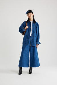 Parka décontractée en denim bio - Bleu Délavé