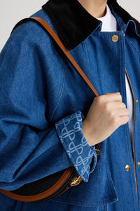 Parka décontractée en denim bio - Bleu Délavé