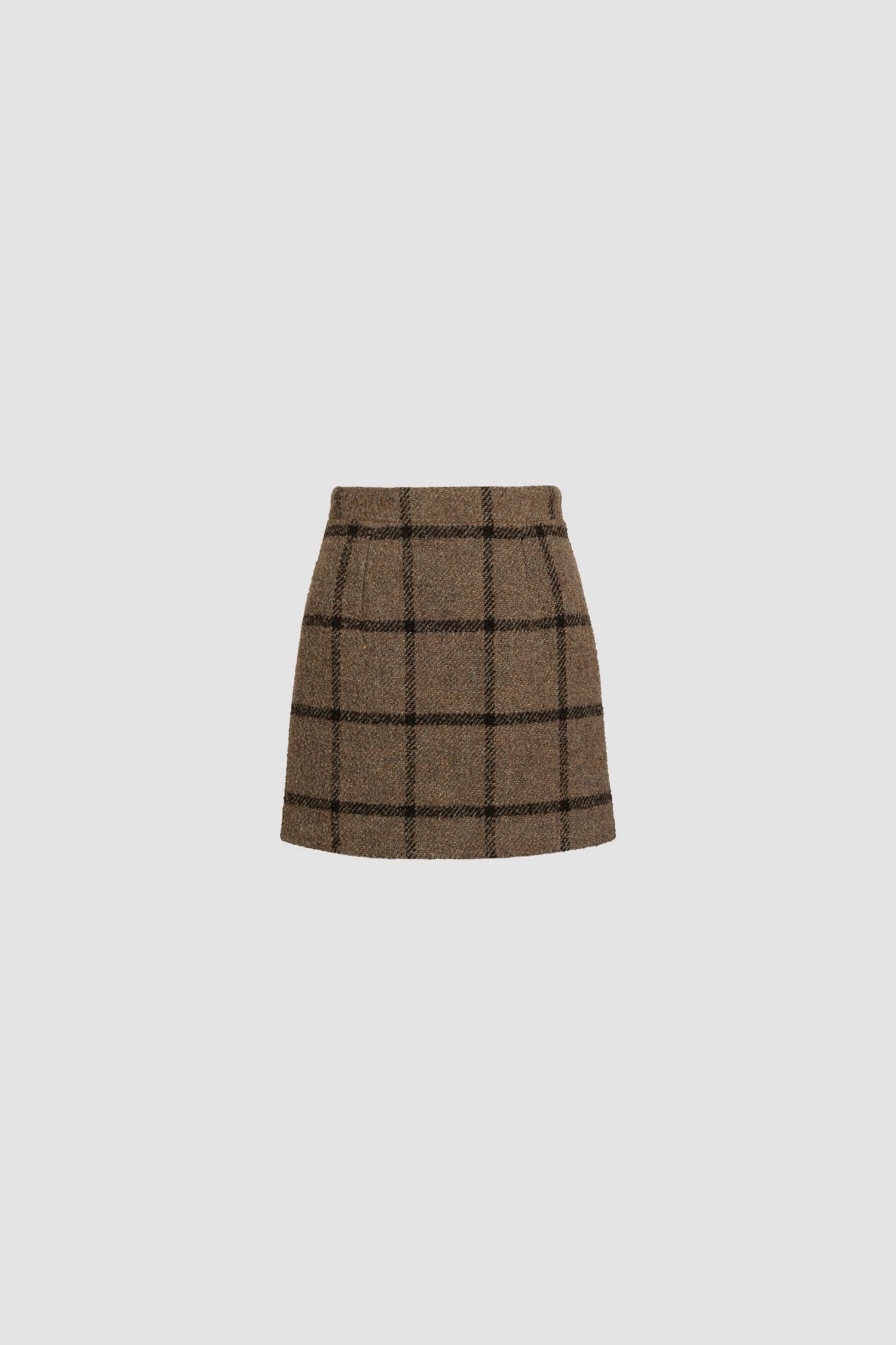 Mini jupe en mélange de laine recyclée - Motif Carreaux