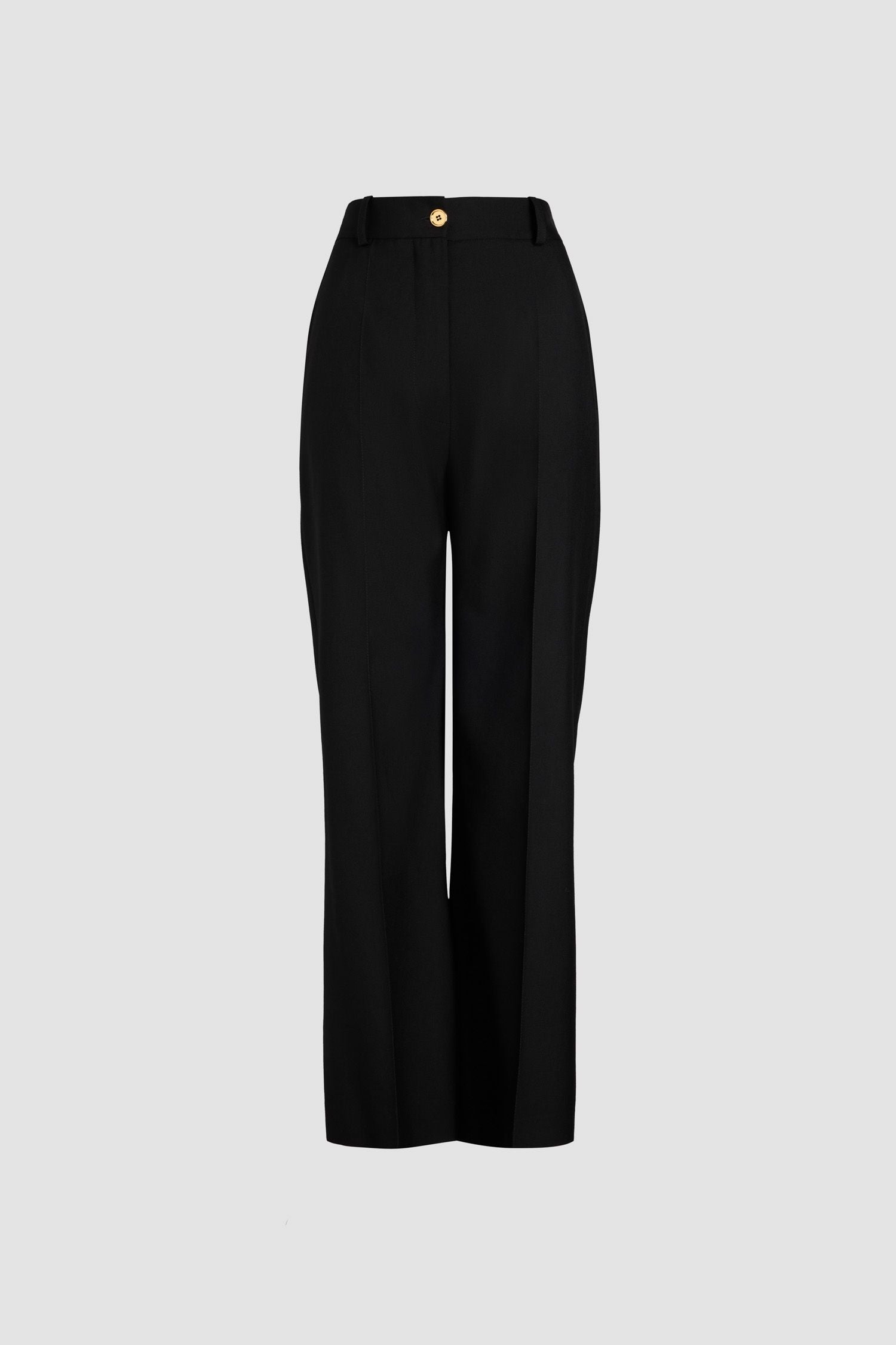 Pantalon droit en laine vierge - Noir