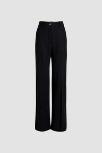 Pantalon iconique en tweed de laine éco-responsable et coton bio - Noir