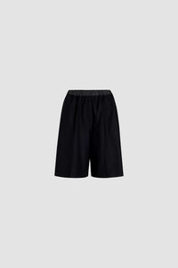 Bermuda en mélange de laine recyclée - Noir