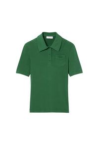 Fitted polo shirt with pocket - Green