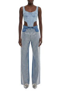 Pantalon à cristaux - Light Blue Denim