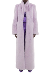 Manteau long à col enveloppant - Lilac