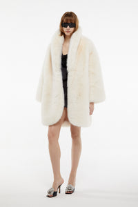 Milk White // Faux fur maxi jacket