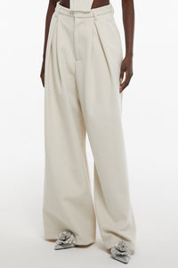 Pantalon maxi chevron - Milk White