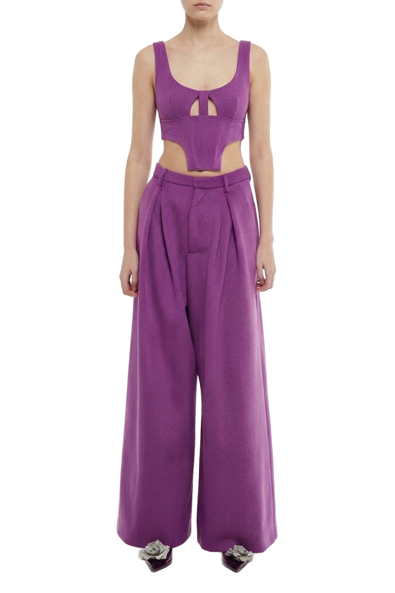 Pantalon maxi chevron - Purple