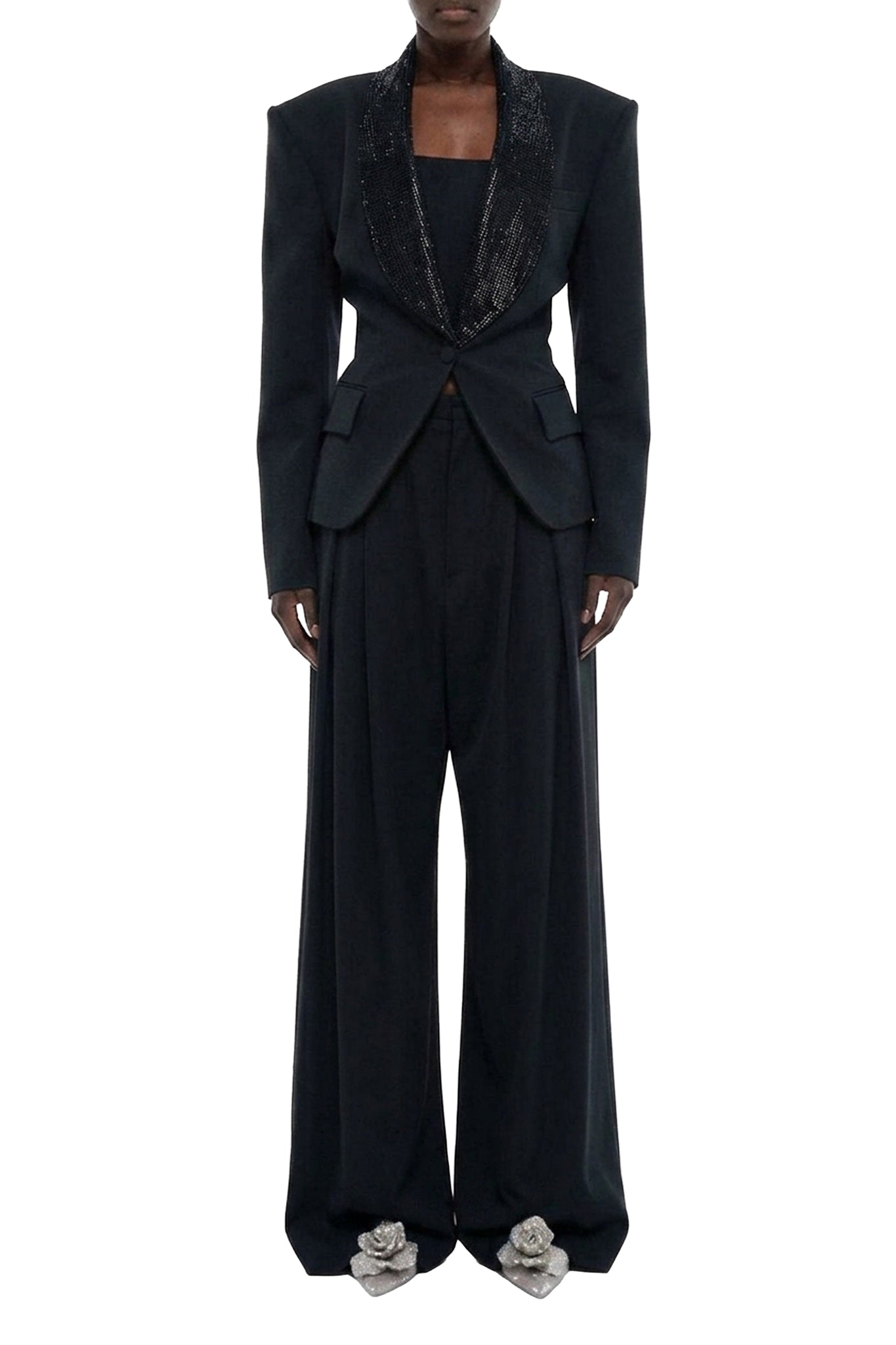 Veste double twistée en laine - Black