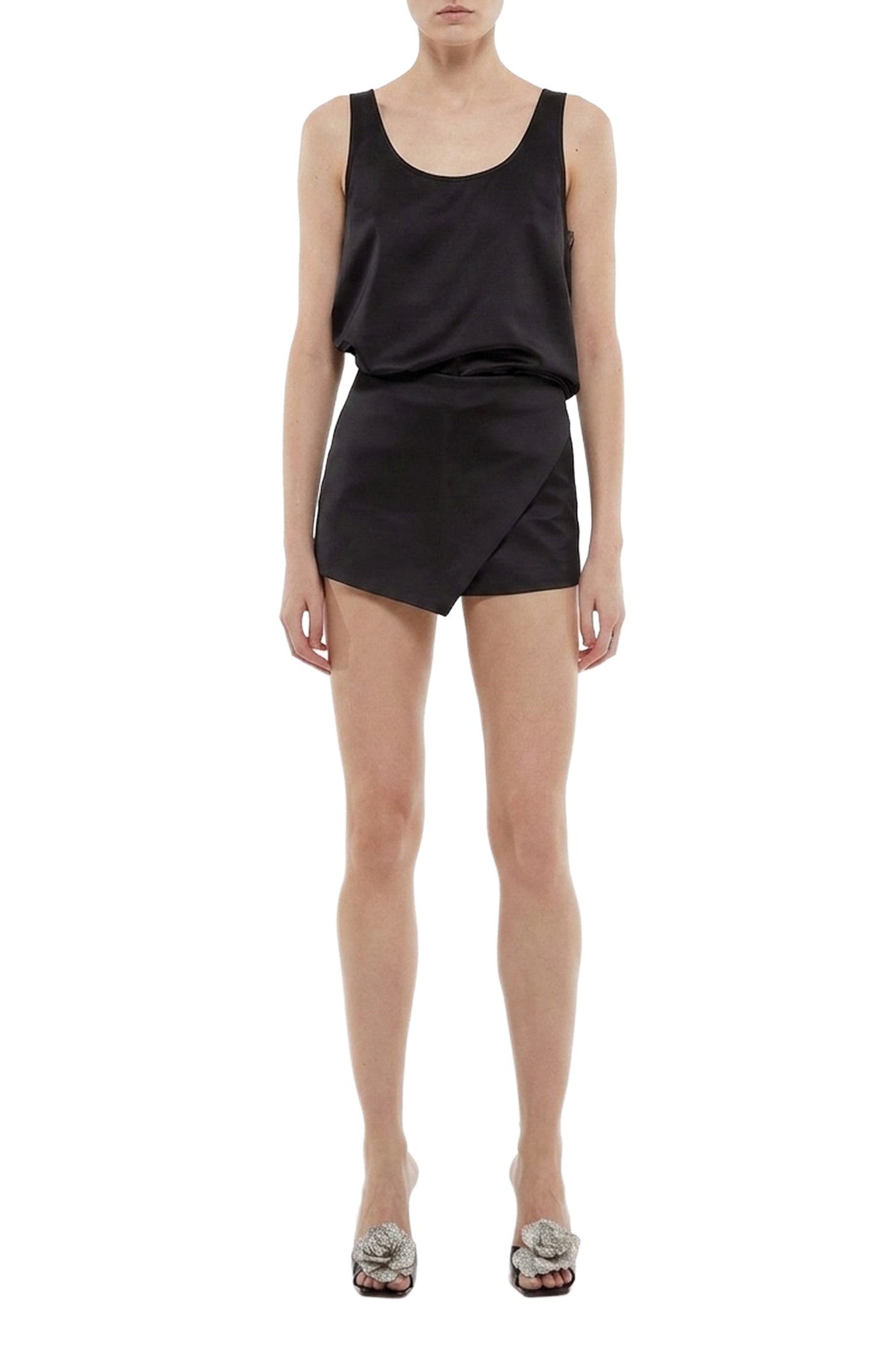 Jupe-short portefeuille asymétrique - Black