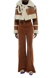 Veste courte en cuir - Brown