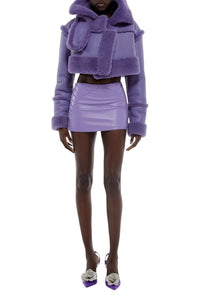 Veste courte en cuir - Lilac