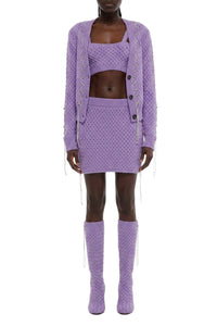 Twin-set aran en laine - Lilac