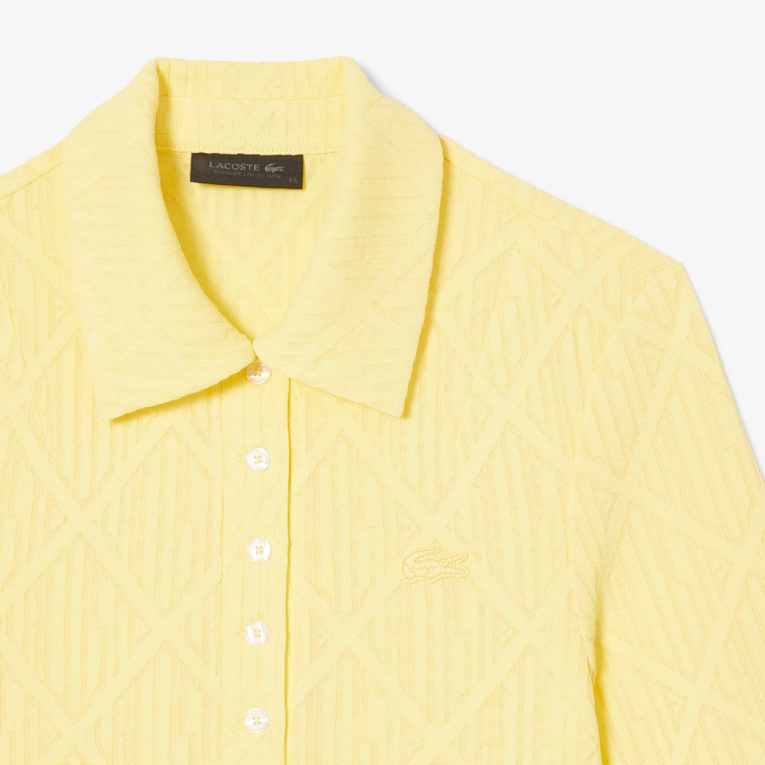 Polo ajusté en jacquard monogramme - Jaune
