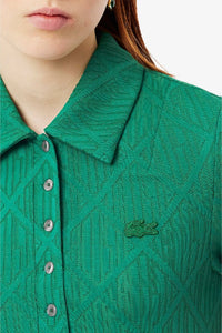 Polo ajusté en jacquard monogramme - Monstera