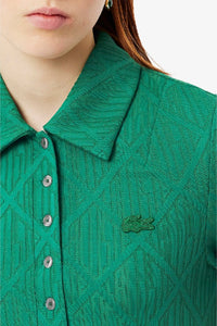 Polo ajusté en jacquard monogramme - Monstera