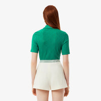 Polo ajusté en jacquard monogramme - Monstera