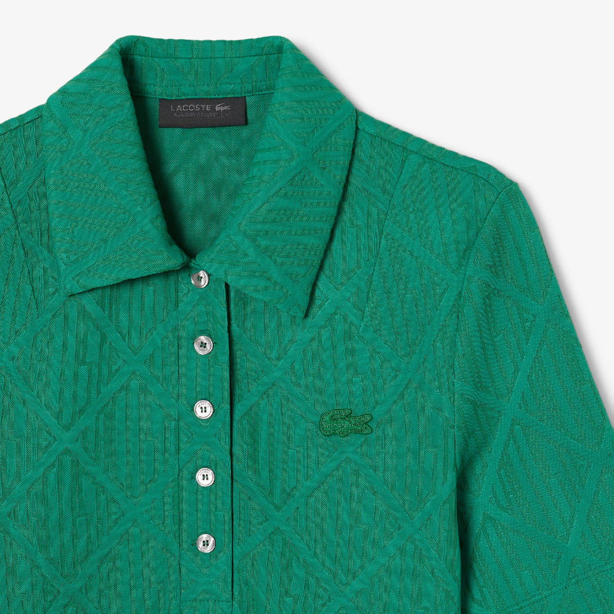 Polo ajusté en jacquard monogramme - Monstera