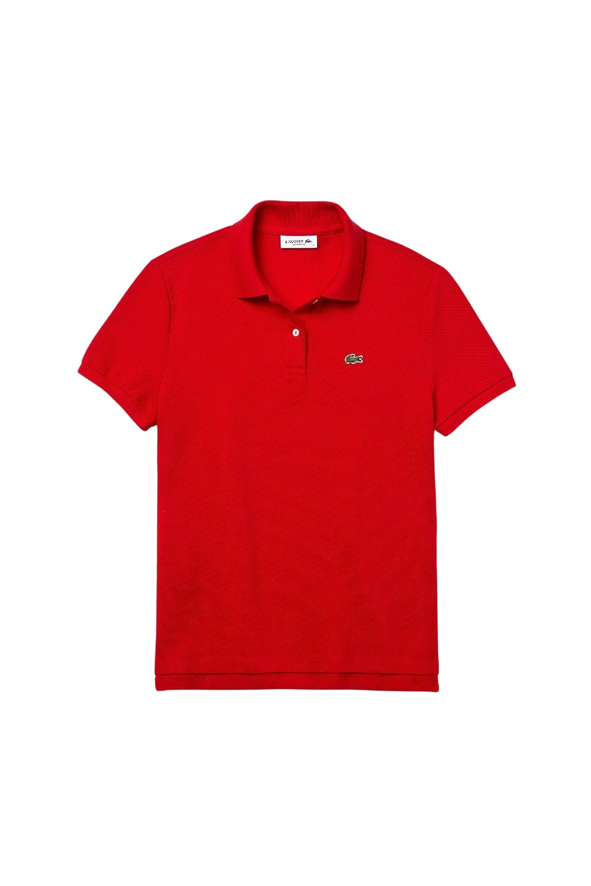 Slim-fit polo shirt in small piqué - Red