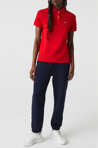 Soft straight cut polo shirt in small piqué - Hydro
