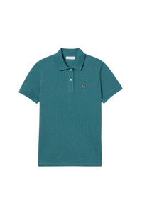 Soft straight cut polo shirt in small piqué - Hydro