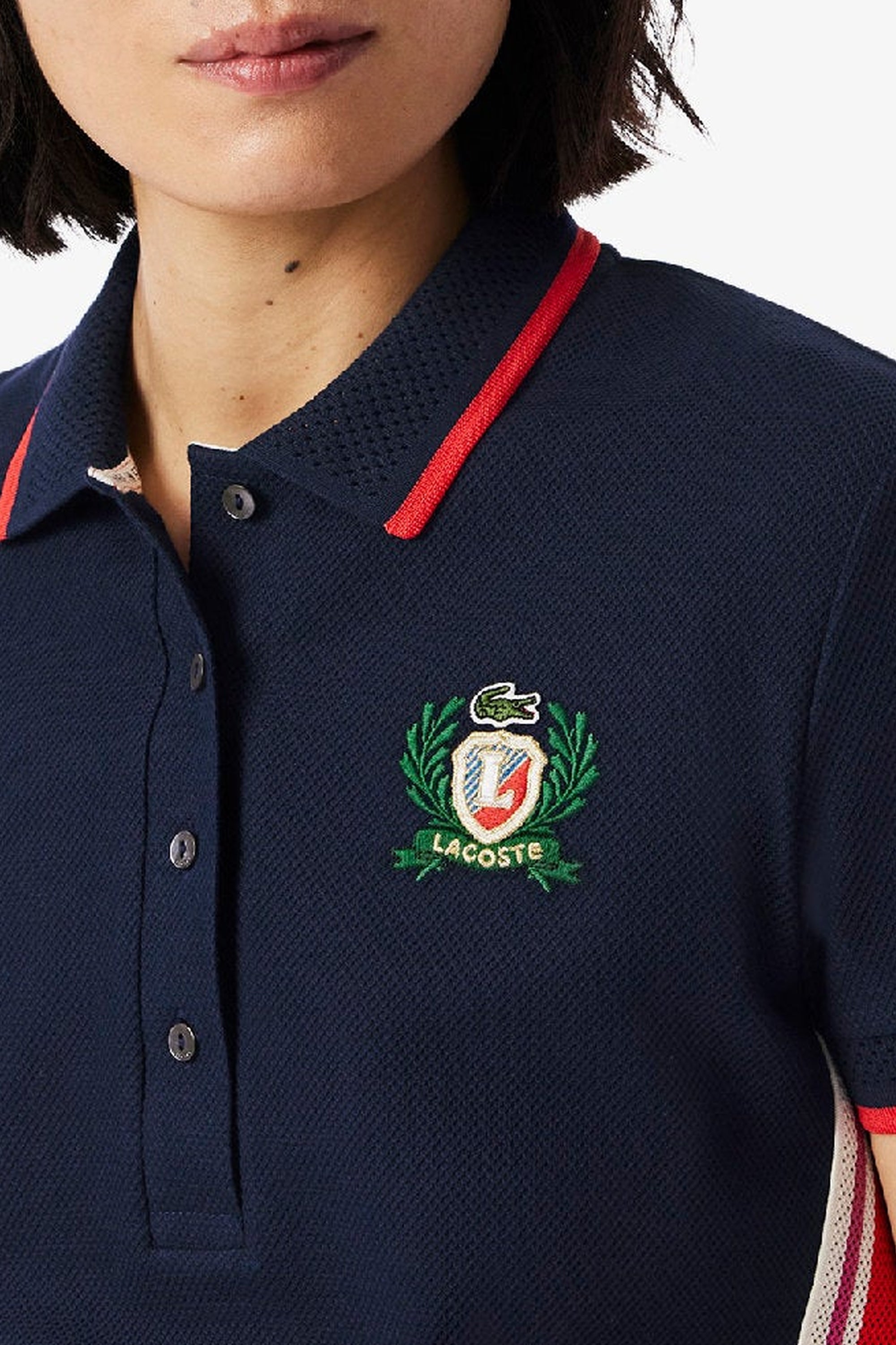 Polo ajusté en piqué - Marine