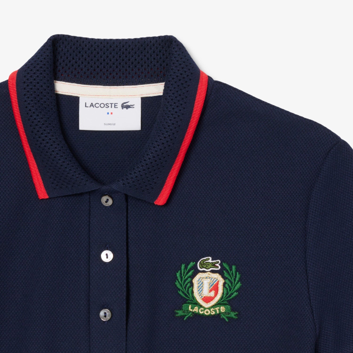 Polo ajusté en piqué - Marine