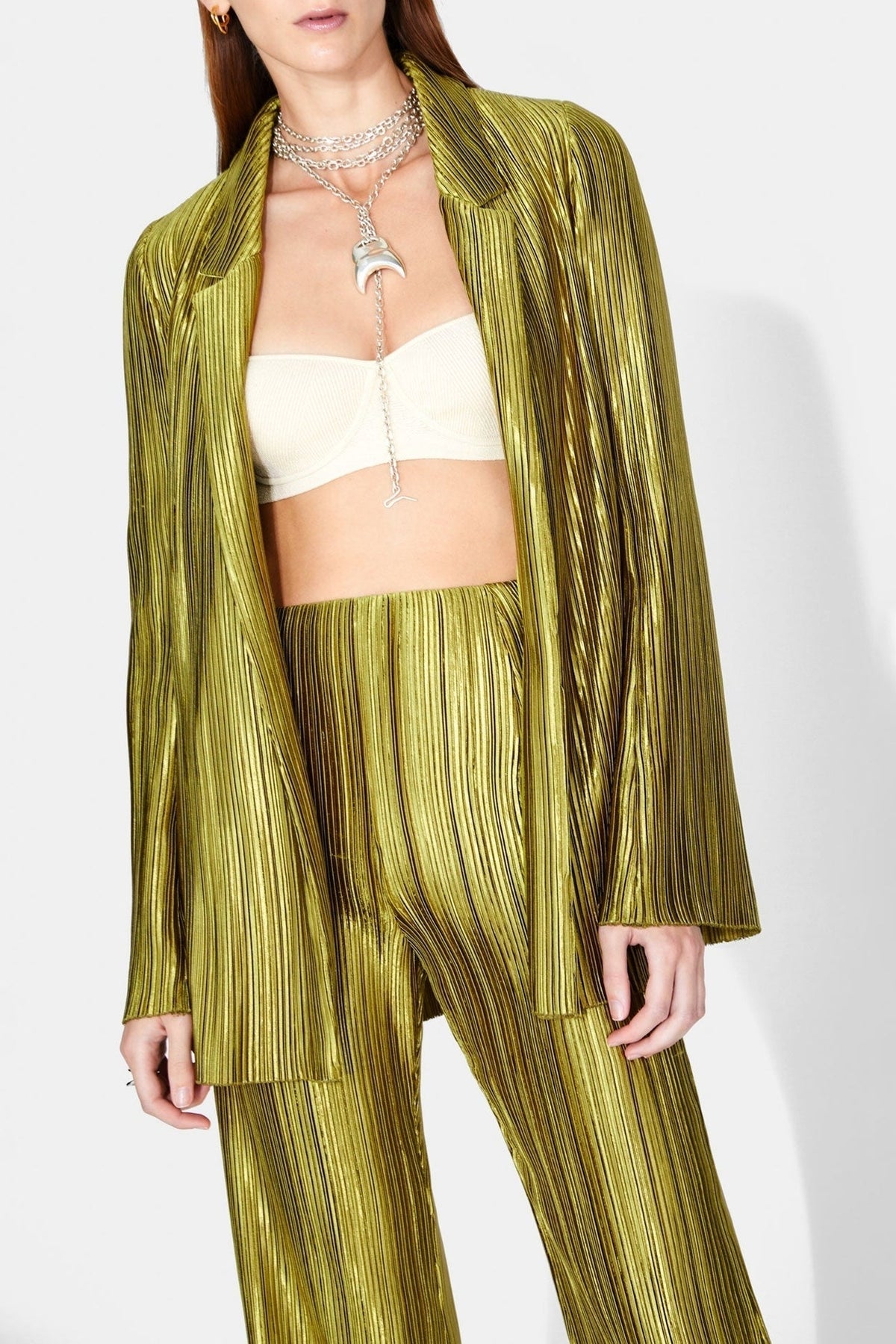 Nuage Pleated Blazer - Olive
