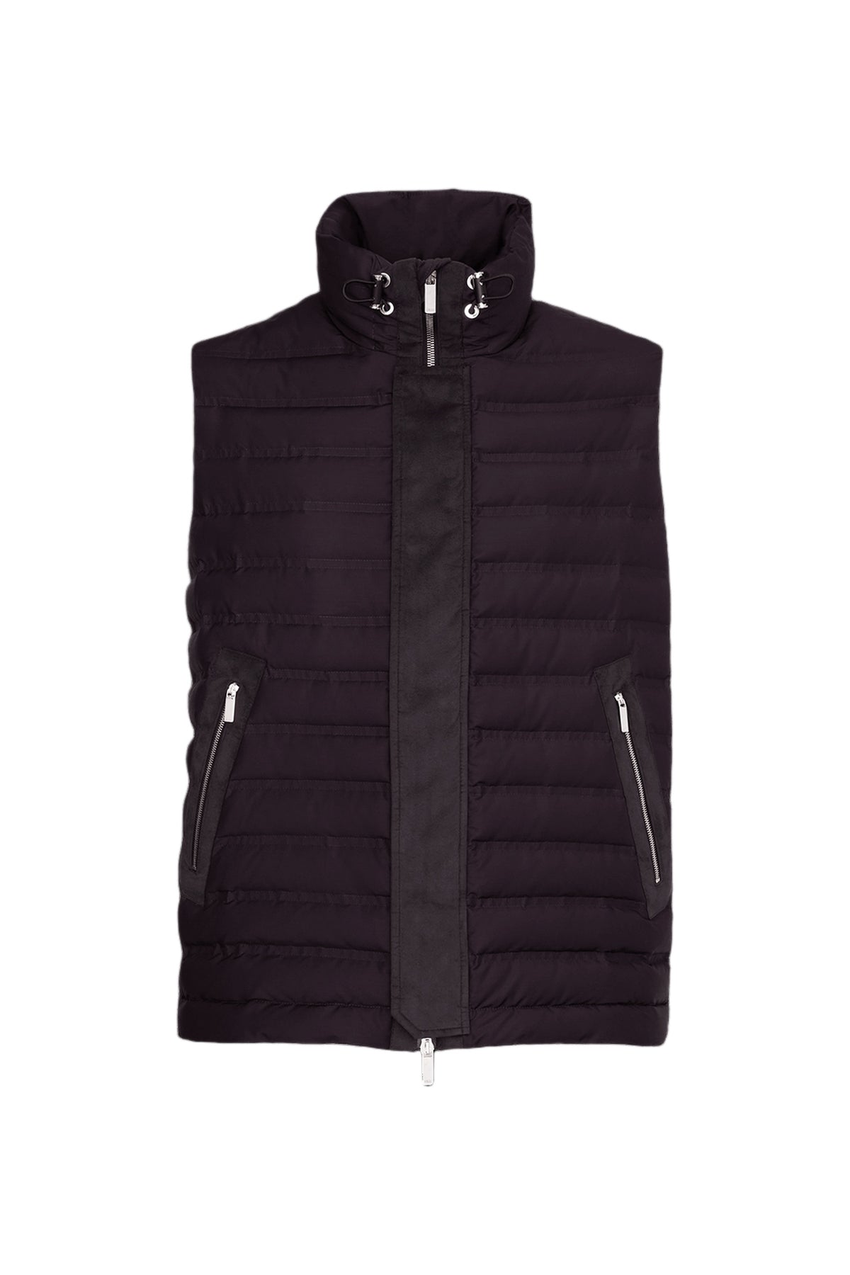 Veste matelassée sans manches en laine - Aubergine