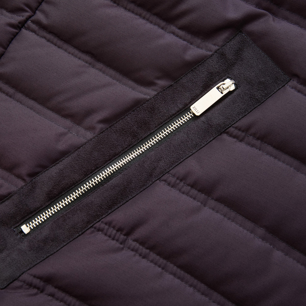 Veste matelassée sans manches en laine - Aubergine