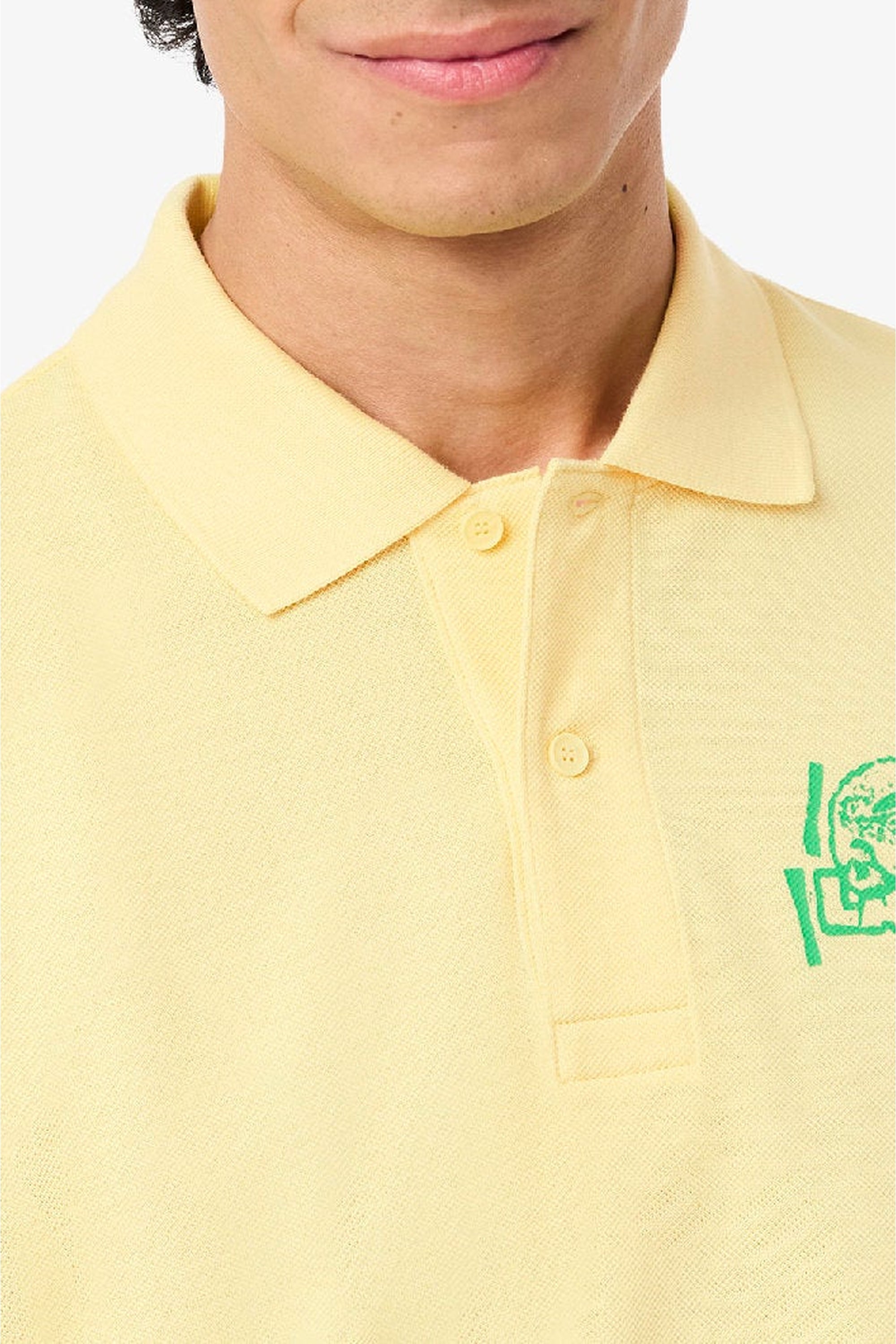 Polo L.12.12 imprimé en piqué - Jaune & Calathea