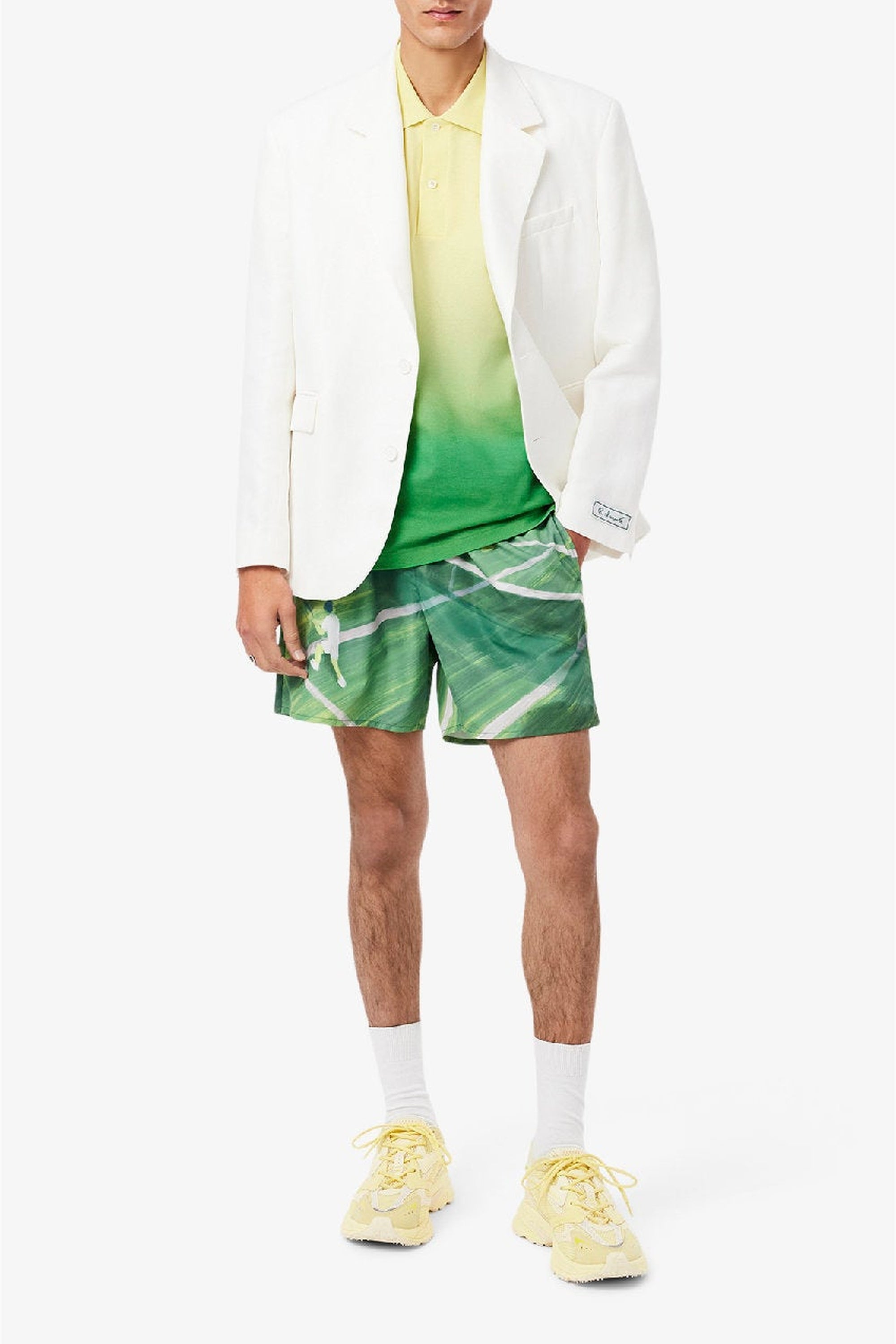 L.12.12 piqué gradient print polo shirt - Yellow & Calathea