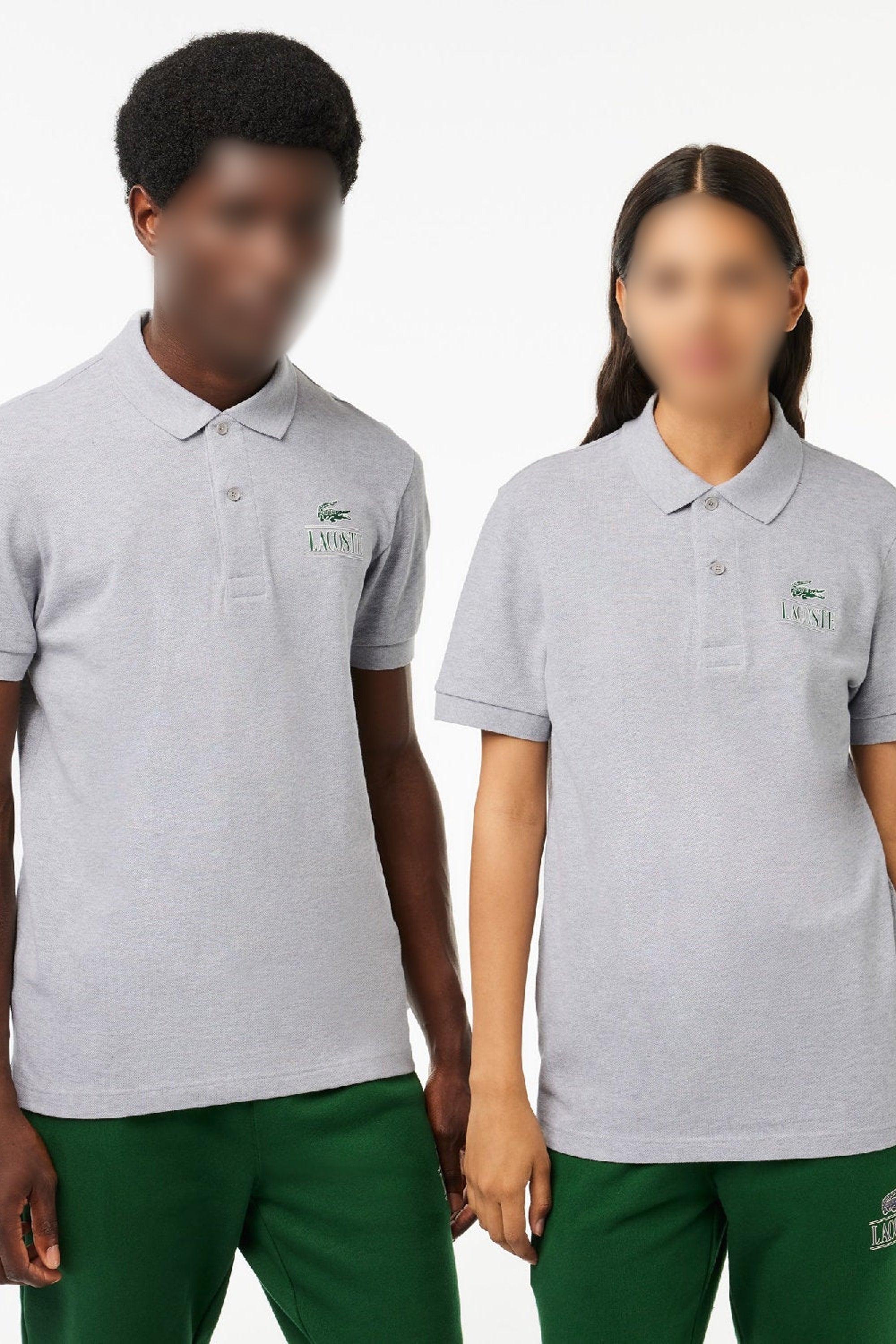 Polo coupe droite en piqué - Argent Chiné