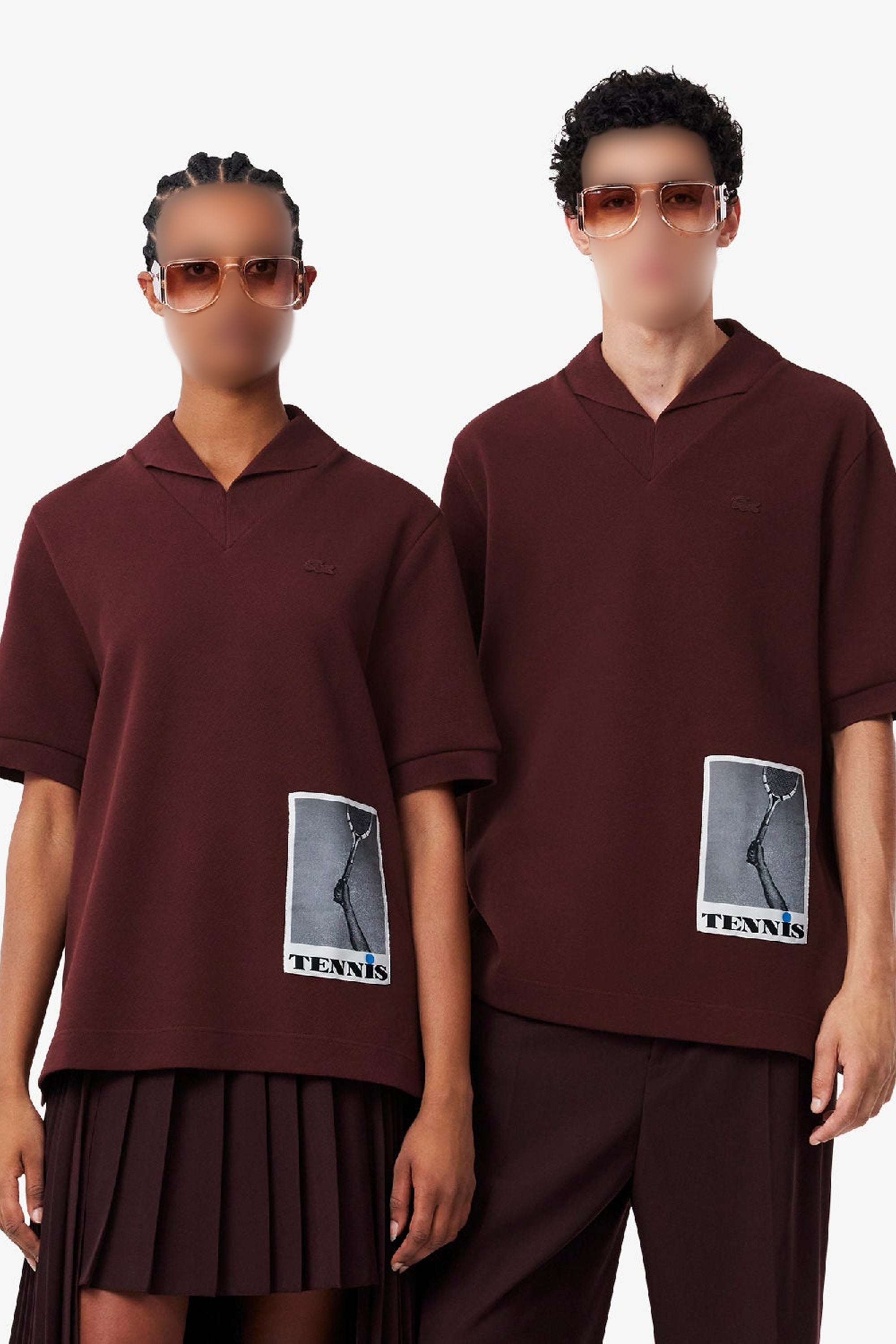 Oversized pique polo shirt - Expresso