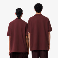Oversized pique polo shirt - Expresso