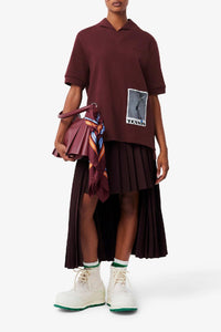 Oversized pique polo shirt - Expresso