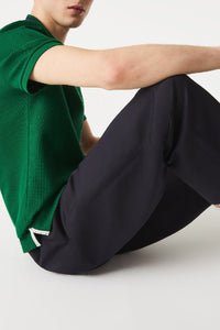 Polo shirt with striped collar - Foret