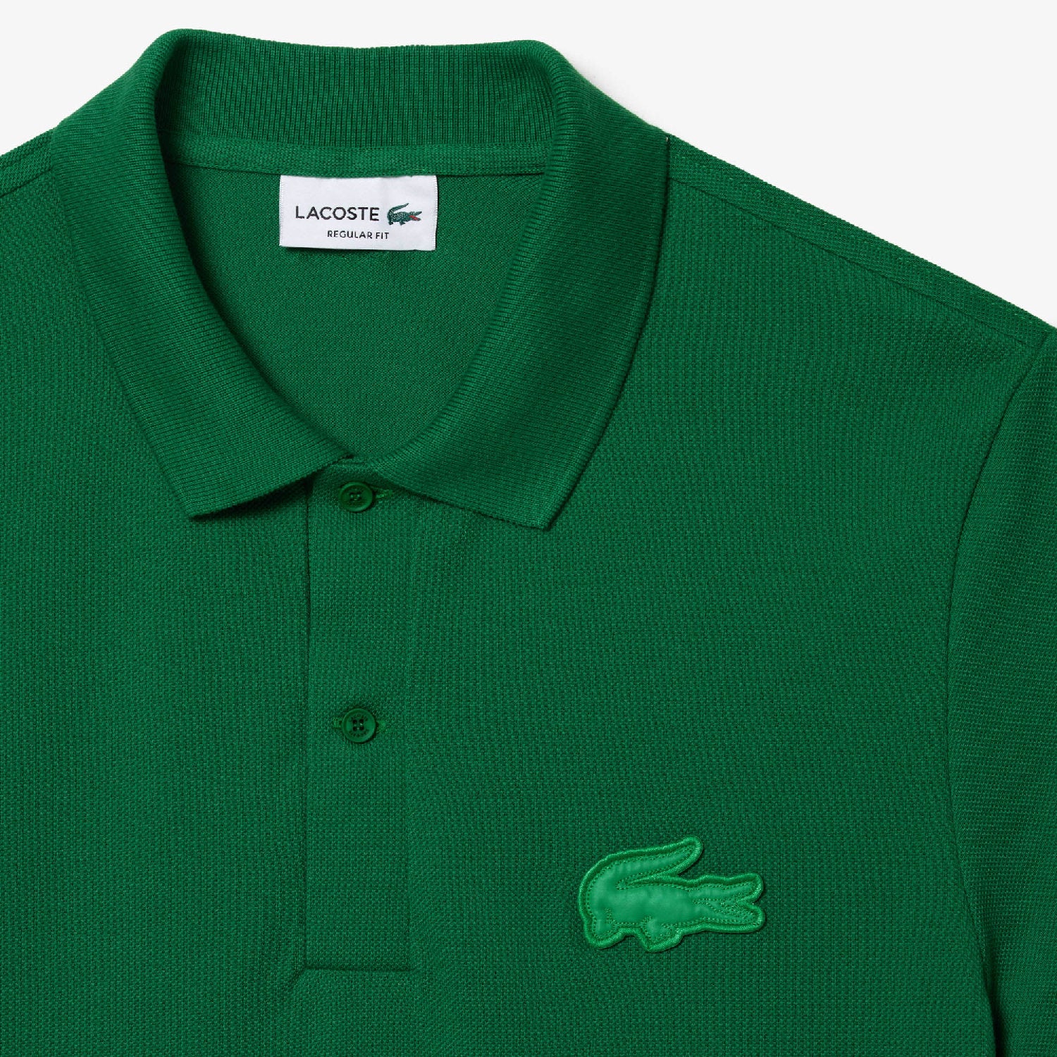 Straight cut polo shirt with quilted piqué logo - Roquette